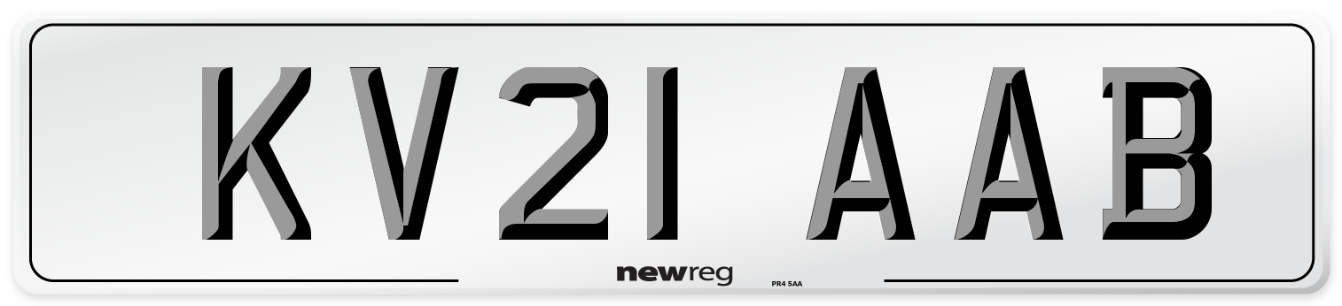 KV21 AAB Number Plate from New Reg